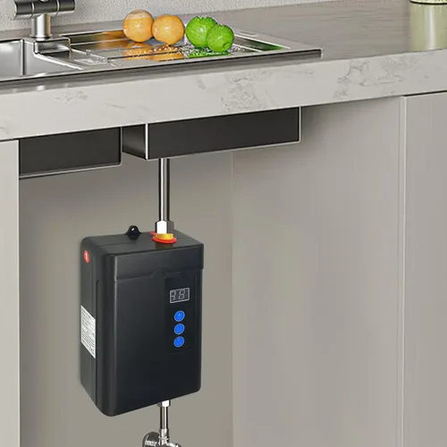 Vista 2 de Calentador de agua caliente instantáneo eléctrico de 110 V 3 KW, calentador de agua a pedido sin tanque con Rem0te Contr0l, frecuencia variable