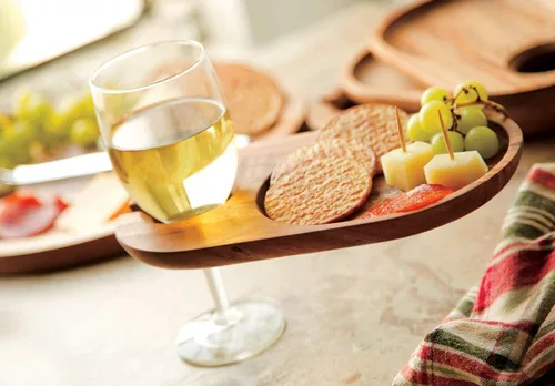 Vista 5 de Ironwood Gourmet Petaluma - Platos de cóctel, madera de acacia, juego de 4