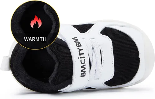 Vista 3 de BMCiTYBM Zapatos de bebé para niño y niña, zapatos de invierno cálidos antideslizantes para primeros pasos de 6 a 24 meses
