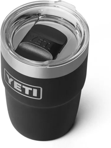 Vista 3 de YETI Rambler Taza de café aislada de 8 onzas con tapa, taza de café apilable de doble pared aislada al vacío, forro de cerámica DuraSip, diseño apto