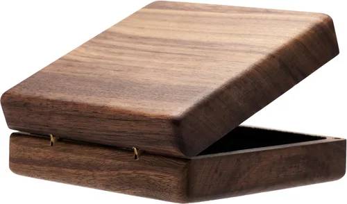 Vista 4 de COSISO Caja de regalo de reloj de bolsillo de madera de nogal, portátil, de un solo bolsillo, organizador de viaje para hombres y mujeres
