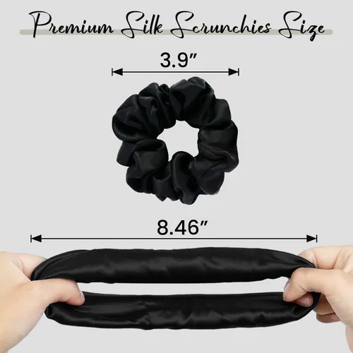 Vista 2 de WIGI Juego de 2 coleteros de seda, 100% seda de morera pura, no daña el cabello para mujeres, súper suave, elegante, apto para todo tipo de cabello