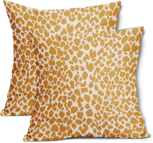 Vista 8 de Juego de 2 fundas de almohada de 16 x 16 pulgadas con estampado de leopardo, diseño de leopardo, con cremallera, decoración del hogar para sofá