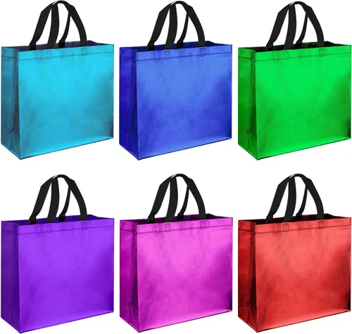 Vista 8 de Eccliy 60 bolsas de regalo reutilizables con asas para dama de honor, boda, color negro