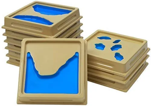 Vista 4 de Niños Agua Tierra Cognición Terreno Enseñanza Ayudas Montessori Niños Geografía Molde Tierra y Agua Forma Bandeja Set Bebé Juguetes Educativos