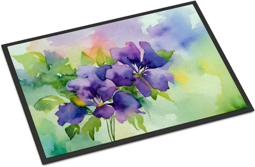 Vista 73 de Caroline's Treasures DAC1621MAT - Felpudo con diseño de camelia en acuarela de 18 x 27 pulgadas, tapete para puerta delantera, para interiores