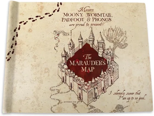 Vista 4 de Harry Potter - Marauder's Map Sketchbook - Contains Personalized Gryffindor Certificate and 5 Blank Parchment Papers - Officially Licensed