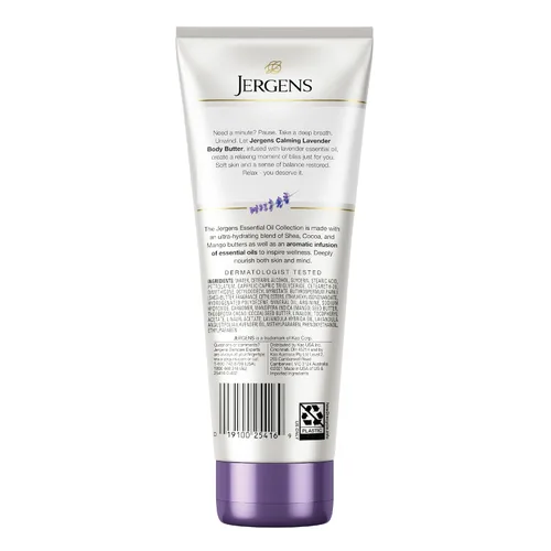 Vista 8 de Jergens Manteca Corporal de Lavanda Loción para Manos y Cuerpo, Crema Hidratante para Mujeres, con Aceites Esenciales para una Hidratación
