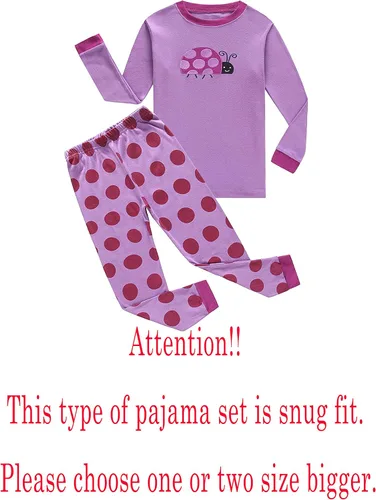 Vista 2 de Family Feeling Conjunto de pijama de 2 piezas para niñas ropa de dormir 100 algodón