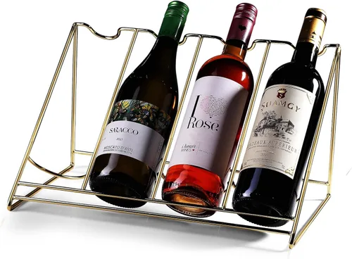 Vista 10 de Estante de exhibición de botellas de vino, estante de almacenamiento de vino, estante de exhibición de botellas de licor, estante de vino pequeño