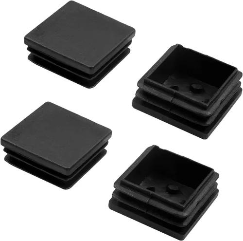 Vista 12 de 12 piezas de 0.79 x 0.79 pulgadas de plástico para pies cuadrados, protector de suelo deslizante para muebles, reduce el ruido, evita arañazos