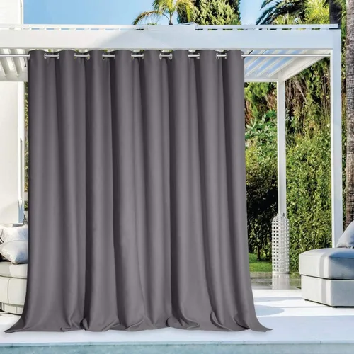 Vista 16 de NICETOWN Cortina para Exteriores para Patio Impermeable de 84 Pulgadas de Ancho, Aislamiento Térmico con Ojales Antioxidantes Bloqueo UV Cortina