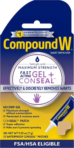 Vista 8 de Compound W Removedor de verrugas de gel de acción rápida de máxima resistencia, 0.25 onzas, paquete de 2 Fast Acting, Liquid Wart Remover