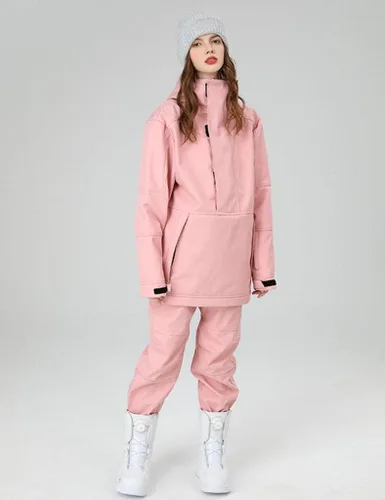 Vista 2 de RIUIYELE Traje de esquí para mujer, chaqueta y pantalones de snowboard para deportes al aire libre, traje de nieve con aislamiento impermeable