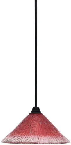 Vista 48 de Toltec Lighting Paramount - Mini colgante de 1 luz en acabado negro mate con cristal de arte perla de 7 pulgadas y estilo negro