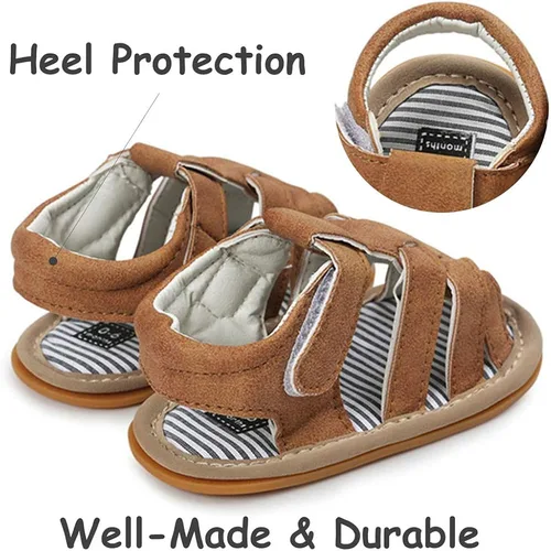 Vista 3 de Timatego Sandalias antideslizantes para bebés y niñas, suela suave, zapatos atléticos al aire libre, zapatos de verano para cuna, de 3 a 18 meses