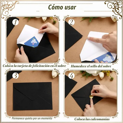 Vista 4 de PerKoop Juego de 100 invitaciones de boda cortadas con láser de 5 x 7 pulgadas con sobres y calcomanías de sello de cera, kit de tarjetas
