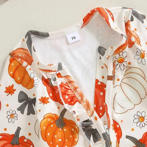 Vista 5 de BemeyourBBs Ropa para bebé recién nacida, con volantes, cierre de cremallera, mameluco con diadema