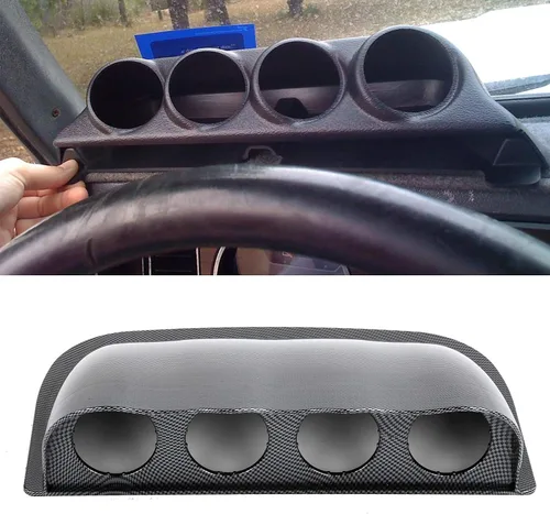 Vista 2 de Soporte universal para tablero de instrumentos de calibre de 2.047 in, cubierta de fibra de carbono para medidores de 2 pulgadas, capacidad