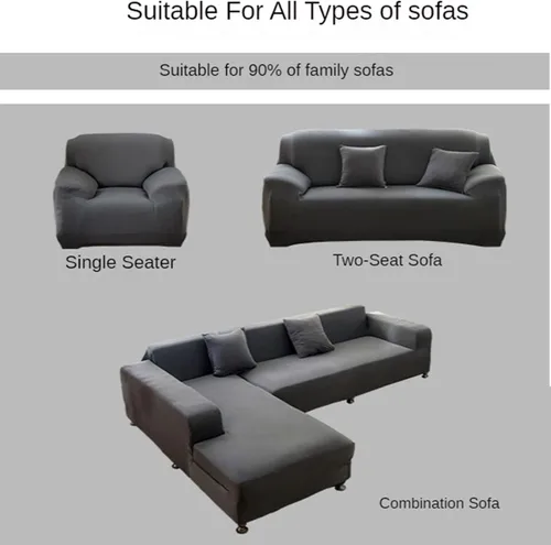 Vista 3 de Morbuy Funda súper elástica para sofá, 4 piezas de elastano, funda de sofá modular de color sólido con parte inferior elástica, protector de muebles