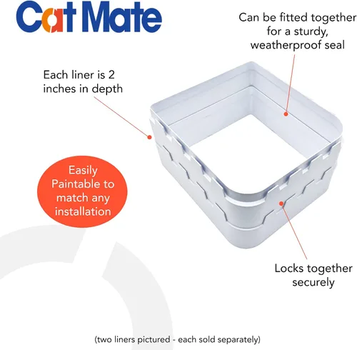 Vista 2 de Cat Mate Revestimiento de pared, compatible con grandes mascotas más cercanas, Cat Mate y Dog Mate Pet Flaps 221 y 357, color blanco (paquete de 1)