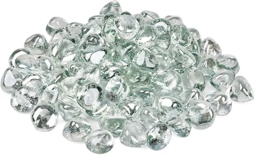 Vista 6 de GASPRO - Diamantes de cristal de fuego de 10 libras - Cristal de fuego transparente de 1 pulgada para fogatas de propano, rocas de cristal