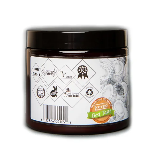 Vista 2 de Organic Fiji, Aceite de coco virgen extracrudo, prensado en frío, con sabor fresco, sin OMG, orgánico USDA, 16 onzas
