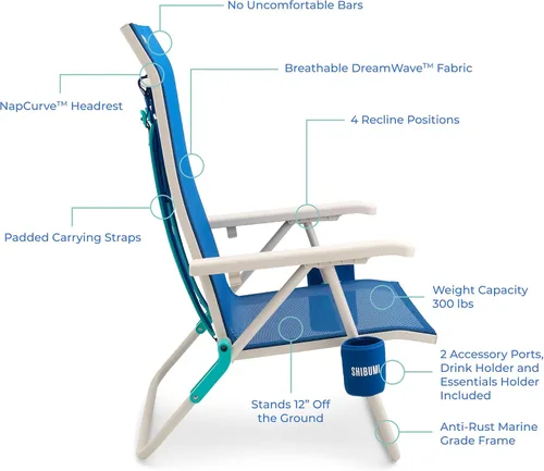 Vista 4 de Shibumi Shade Silla de playa portátil para adultos Marco de grado marino antioxidante Capacidad de 300 libras Correas acolchadas
