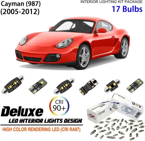 Vista 7 de ZIYO Kit de luces LED para interiores para Porsche Cayman 987 2005-2012, paquete de repuesto de bombillas de cúpula de 6000 K, luces LED blancas