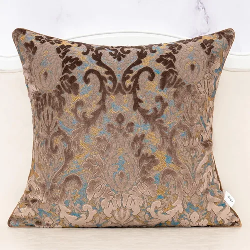 Vista 9 de Alerfa - Funda de almohada decorativa boho azul floral de terciopelo, 18x18 pulgadas, lujosa, bordada, funda de cojín cuadrada para sofá, sala