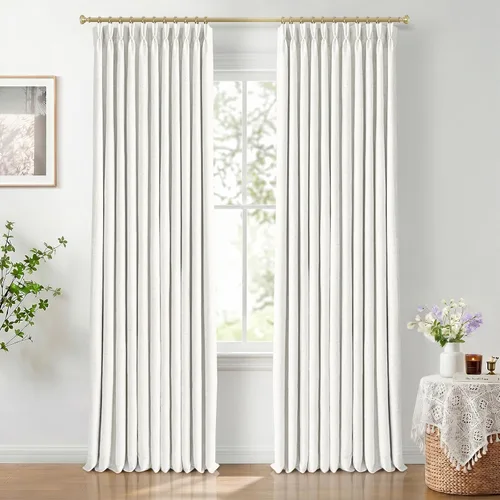 Vista 14 de CAPALOCA Cortinas extra de 60 pulgadas de ancho 100% opacas de 96 pulgadas Desnudo Natural