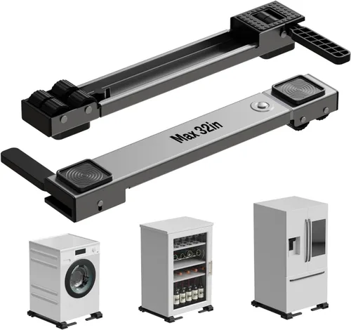 Vista 8 de Rodillos de electrodomésticos resistentes, deslizadores extensibles más recientes, base de lavadora elevable, mover fácilmente máquinas de lavadora