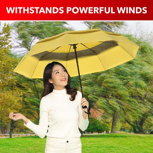 Vista 4 de Repel Umbrella Paraguas de viaje resistente al viento para lluvia, fácil de abrir automáticamente, paraguas duradero y compacto, marco de fibra