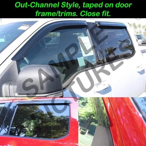 Vista 3 de Viseras de lluvia para ventana de humo fuera del canal para Ford Taurus 2010-2016