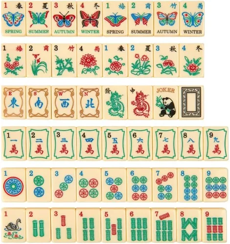 Vista 6 de Linda Li American Mah Jongg - Juego de azulejos – The Artisan Collection – 166 azulejos grabados en color marfil (solo azulejos)