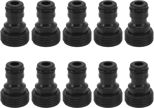 Vista 7 de 10 piezas de conector de grifo G3/4 rosca macho 0.984 in conector rápido manguera de pezón conector rápido plástico