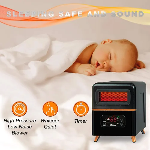 Vista 6 de DR. INFRARED HEATER DR-978 Nuevo calentador de espacio infrarrojo portátil híbrido de doble calefacción actualizado, 1500 W con control remoto