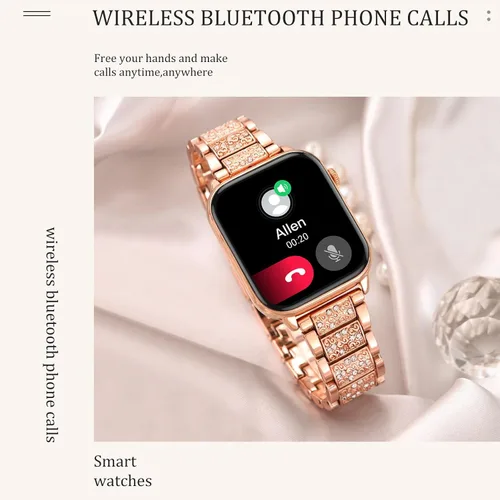 Vista 3 de Reloj inteligente para mujer, reloj inteligente de recepción de llamadas/marcación para teléfonos Android iOS, rastreador de actividad impermeable
