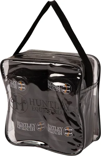 Vista 6 de Huntley Equestrian Envolturas de polo para caballos: vendaje protector de soporte de pierna para entrenamiento, ejercicio, participación - 4 Negro