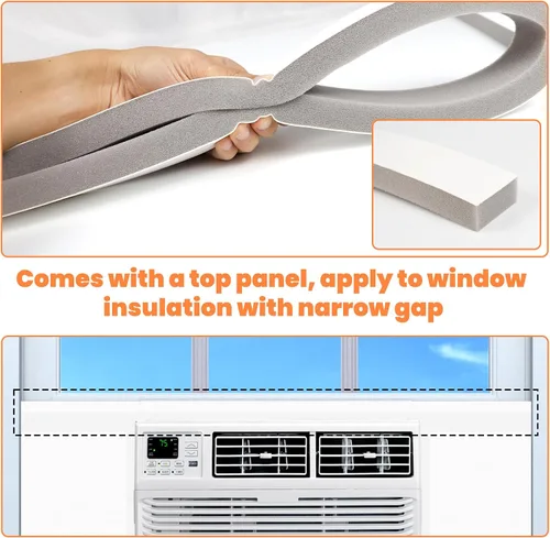 Vista 5 de GCGOODS Paneles de Espuma Aislante para Aire Acondicionado de Ventana de 17" x 9" con Papel de Aluminio, Panel Lateral de Aislamiento Impermeable