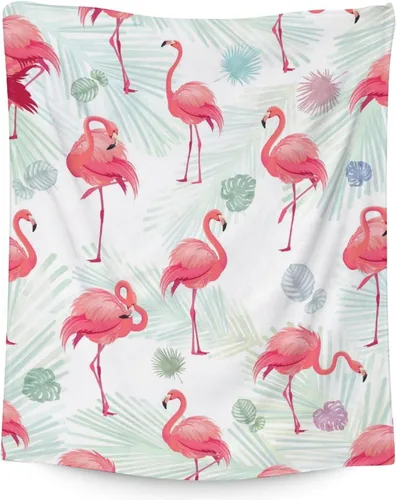 Vista 23 de Manta de flamenco de regalo, 30 x 40 pulgadas, bonita manta para mujeres y niñas, mantas negras suaves y peludas para sofá y oficina
