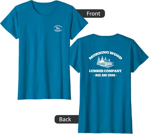 Vista 45 de Morning Wood Lumber Company - Camiseta con estampado de espalda delantera, Negro, S