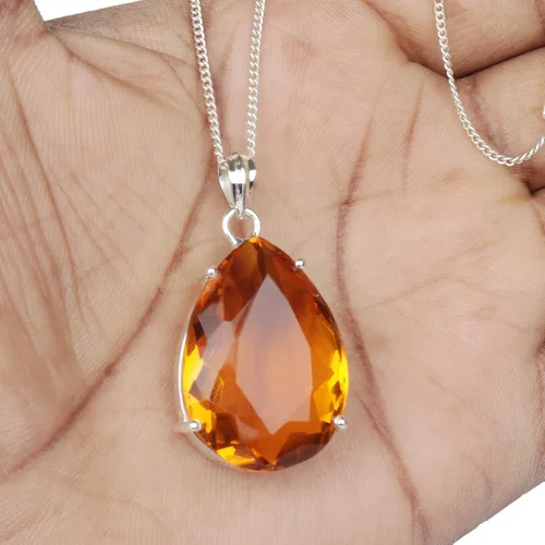 Vista 4 de GEMHUB Piedra preciosa para collar 24.00-143.50 quilates. Alejandrita Aguamarina Topacio Citrino Gemas Colgante de Plata de Ley Joyería Mujer