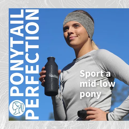 Vista 2 de TrailHeads - Diadema para mujer, diseño de cola de caballo, con banda para la oreja que absorbe la humedad, ideal para correr