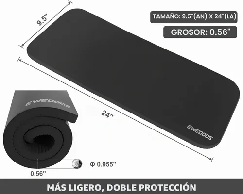 Vista 5 de Ewedoos Rodillera de yoga – Alfombrilla antideslizante para ejercicios de suelo – Accesorio para esterilla de yoga