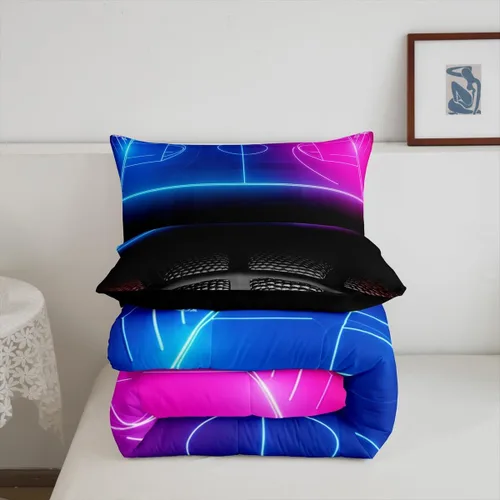 Vista 43 de Juego de ropa de cama de baloncesto para niños y adolescentes, juego de edredón deportivo para niños, tamaño matrimonial, suave, ligero, decoración