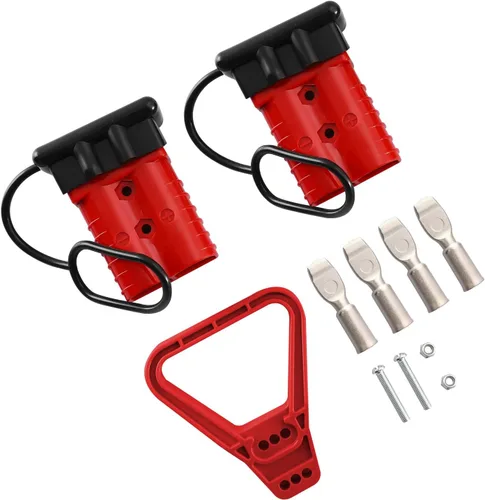 Vista 10 de 2 piezas calibre 2/0 350 amperios conexión rápida/desconexión de batería con mango, kit de conector de enchufe de cable puente para cabrestante