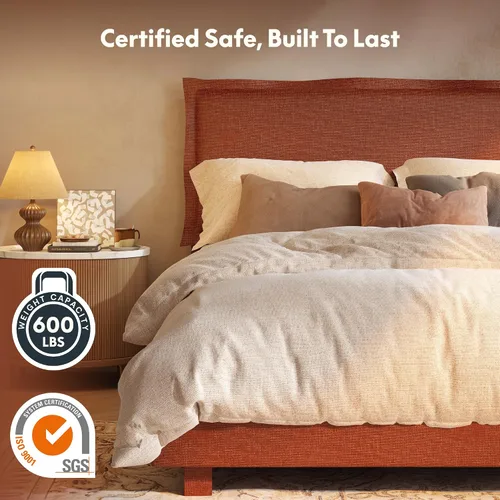 Vista 8 de FLEXISPOT Base de cama ajustable Queen con marco tapizado, elevación de cabeza y pies, capacidad de 600 libras, no necesita somier, diseño