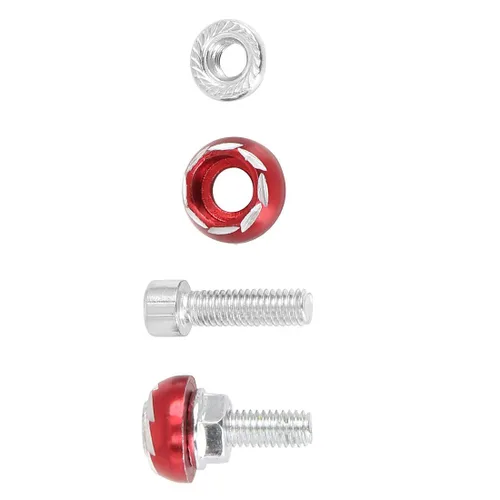 Vista 6 de 4pcs 0.236 in Metal motocicleta matrícula marco tornillo tornillo sujetador rojo 1996-2023