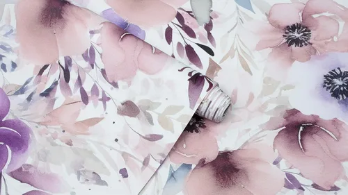 Vista 9 de HAOKHOME Papel tapiz floral para despegar y pegar, papel de pared extraíble, papel de vinilo color malva/púrpura/blanco para pegar en la pared